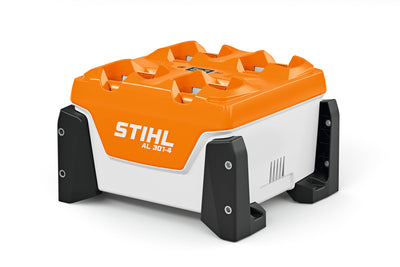 Caricabatterie multiplo Stihl AL 301-4 in configurazione impilata