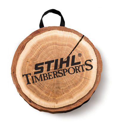 Cuscini dischi di legno Stihl con motivo naturale, imbottitura in gommapiuma e chiusura in velcro