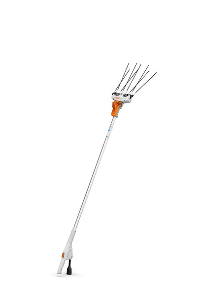 Vista laterale del Scuotitore Abbacchiatore a Batteria STIHL SPA 130 con dettagli tecnici