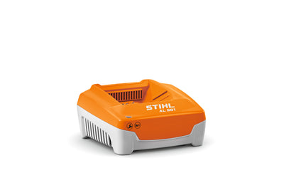 Caricabatteria AL 501 di Stihl con design compatto e robusto.