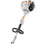 Vista laterale del motore Kombi STIHL KM 56 RC-E montato su un'attrezzatura da giardino